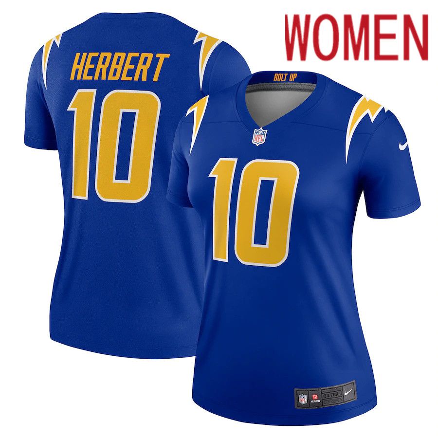 Women Los Angeles Chargers #10 Justin Herbert Nike Royal Legend NFL Jersey